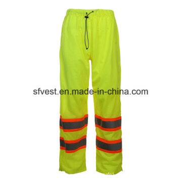 Pantalones impermeables impermeables de seguridad de la cintura de la cintura elástico de Hi-Vis